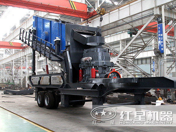 配圓錐破碎機的青石移動碎石機 配圓錐破碎機的青石移動碎石機