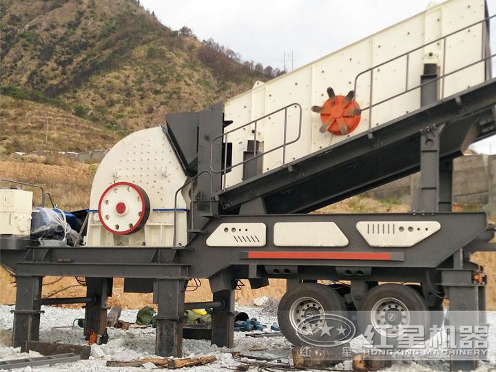 移動錘式破碎機+振動篩,一步到位進料粒度大 移動錘式破碎機+振動篩,一步到位進料粒度大