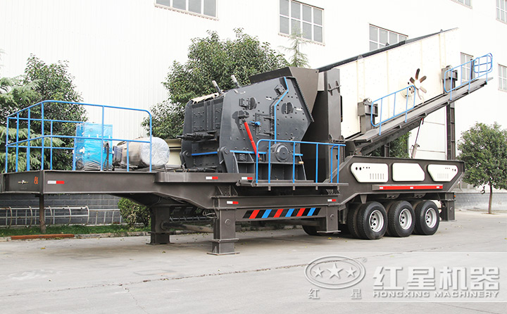 反擊破+振動(dòng)篩移動(dòng)破碎站，細(xì)碎+篩分 