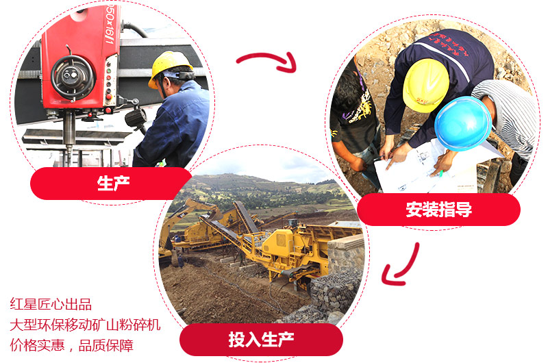 紅星大型環(huán)保礦山移動粉碎機(jī)價格實惠