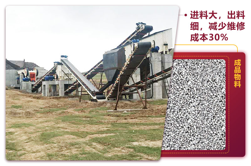 時產100噸花崗巖生產現場，投資少，反擊制砂石粉少