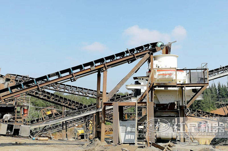 鵝卵石制砂_洗沙現場，產量高，洗凈度高